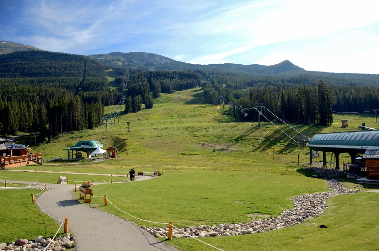 03 Looking Up At Lake Louise Ski Area On Mount Whitehorn From Bottom Of Gondola In Summer